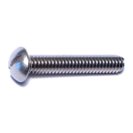 Midwest Fastener 1/4"-20 x 1-1/2 in Slotted Round Machine Screw, Plain 18-8 Stainless Steel, 12 PK 61233